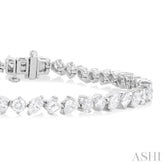 5 3/4 Ctw Mixed Shape Cut Diamond Fashion Bracelet in 14K White Gold